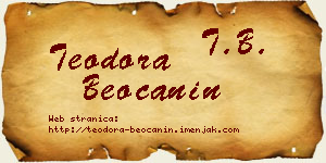 Teodora Beočanin vizit kartica